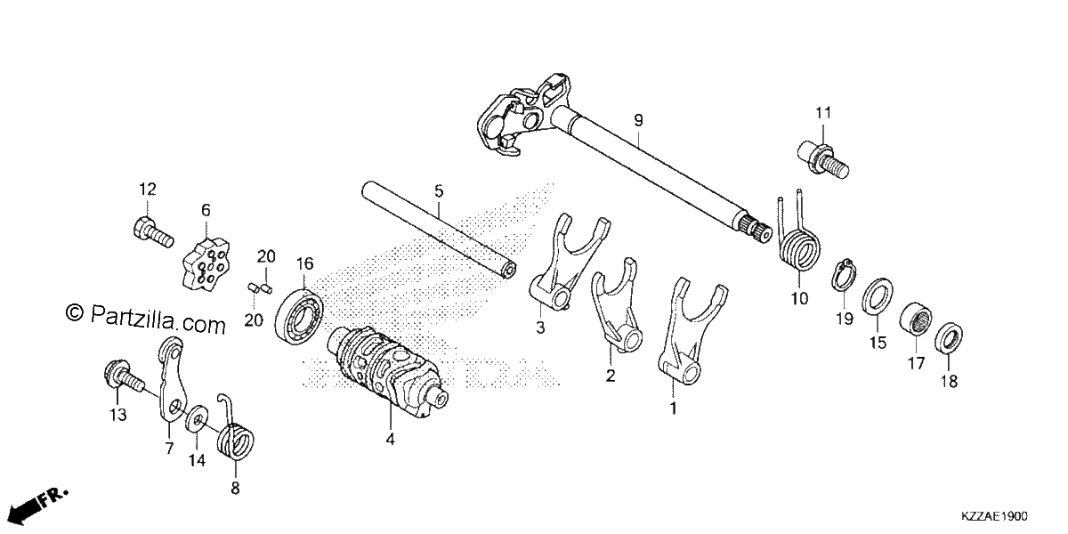Diagrama de GEARSHIFT DRUM