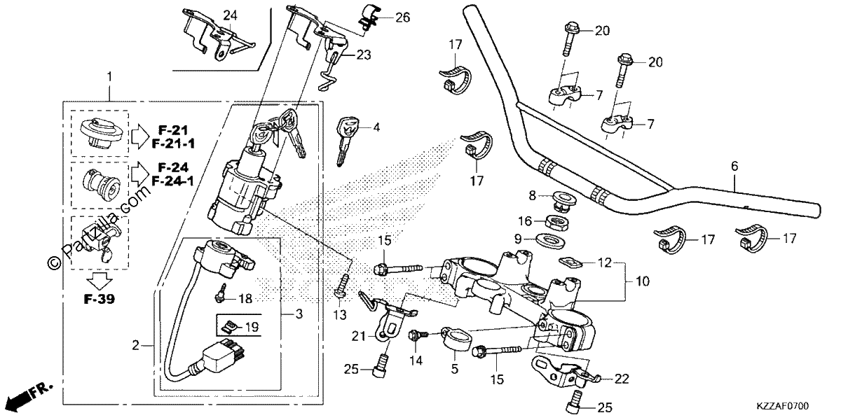 Diagrama de HANDLEBAR TOP BRIDGE