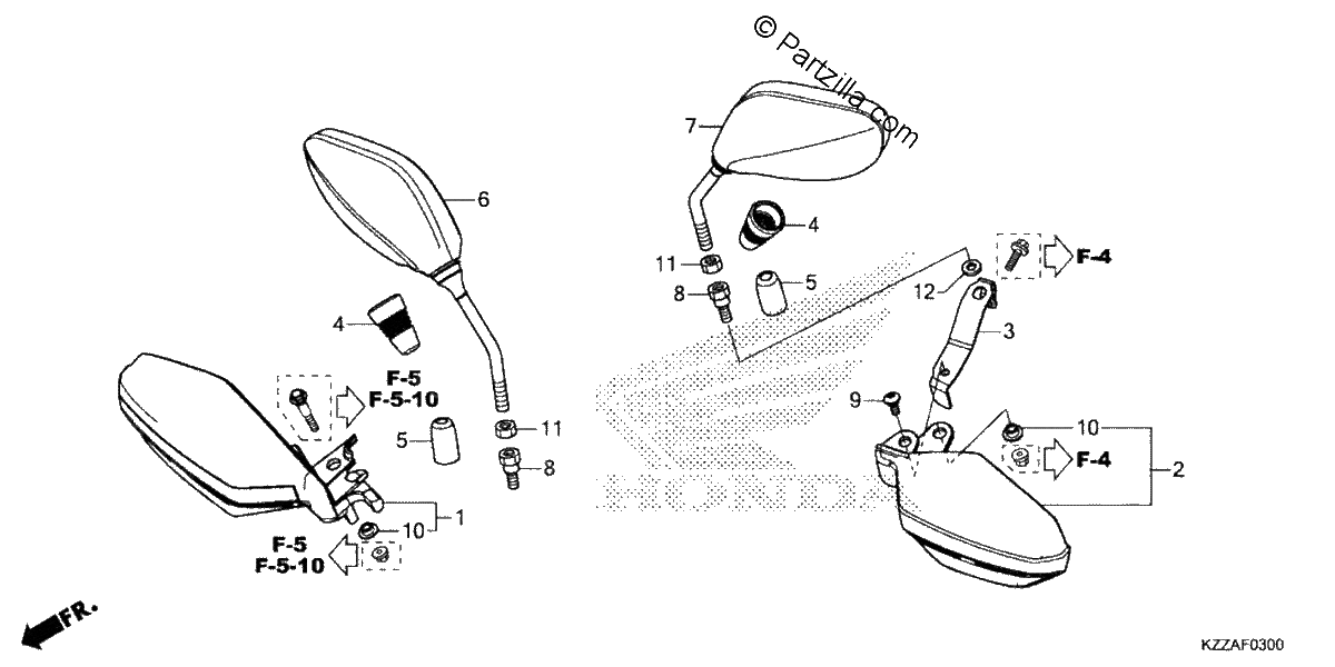 Diagrama de MIRROR KNUCKLE GUARD