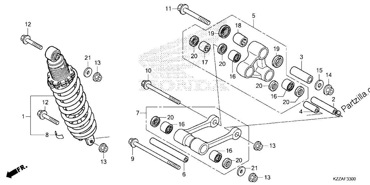 Diagrama de REAR SHOCK ABSORBER