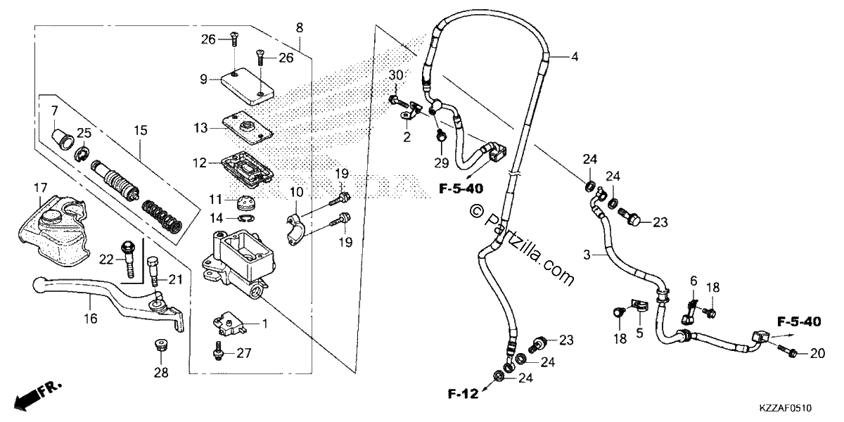 Diagrama de FRONT BRAKE MASTER CYLINDER 2