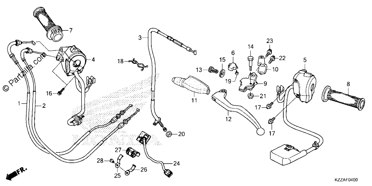 Diagrama de HANDLE LEVER SWITCH CABLE