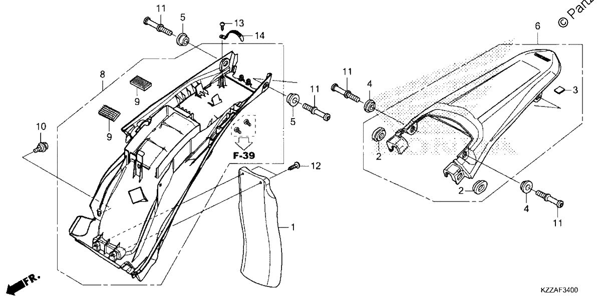 Diagrama de REAR FENDER