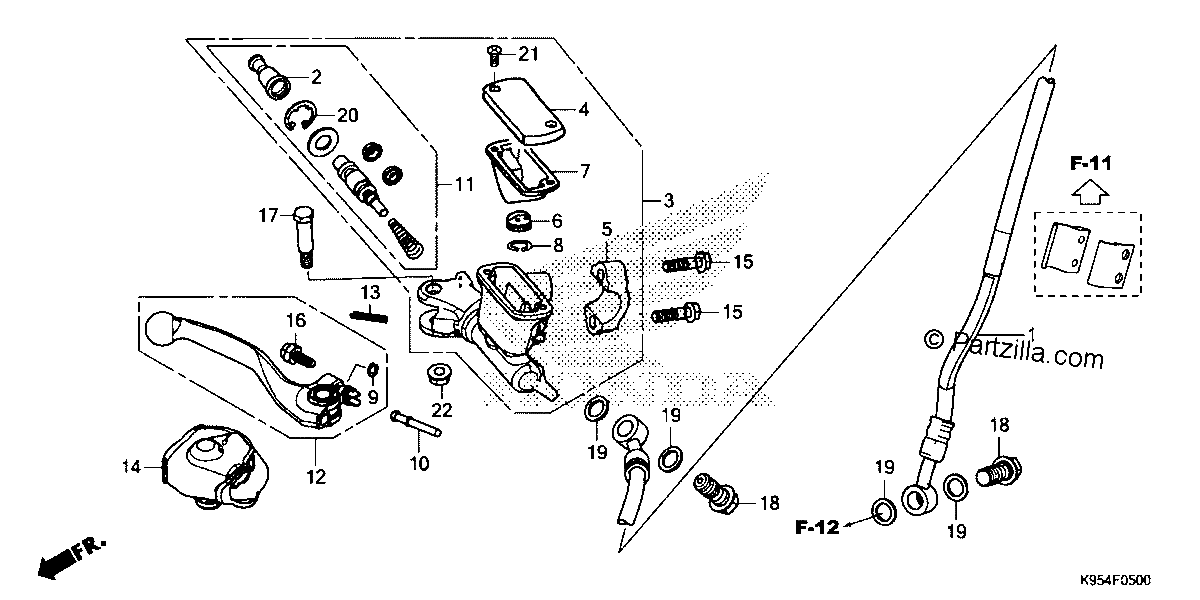 Diagrama de FRONT BRAKE MASTER CYLINDER