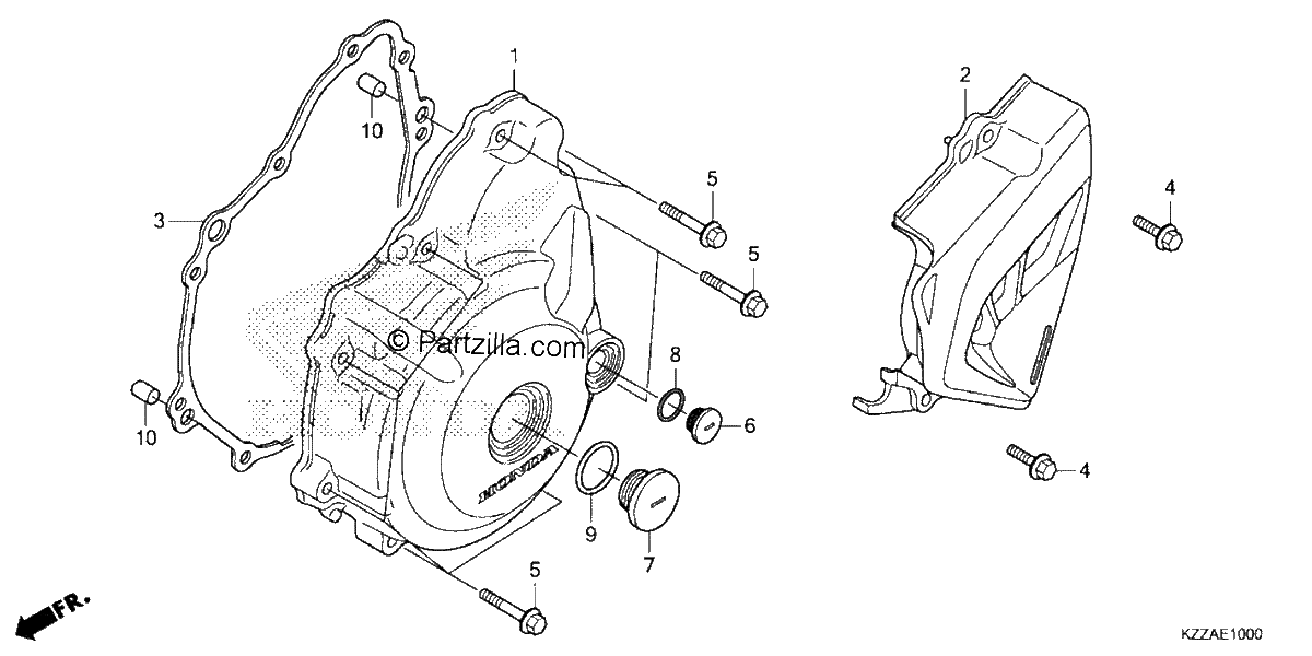 Diagrama de LEFT CRANKCASE COVER