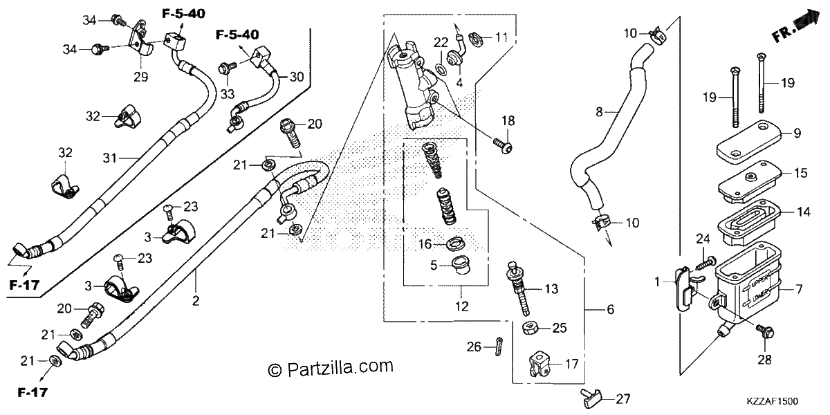 Diagrama de REAR BRAKE MASTER CYLINDER