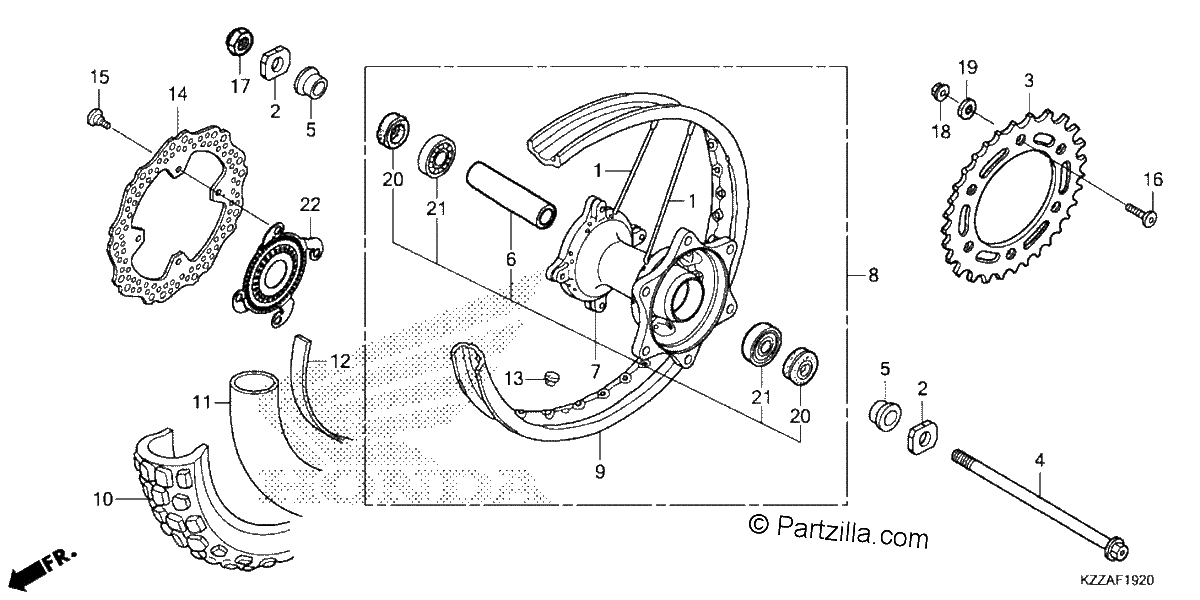Diagrama de REAR WHEEL