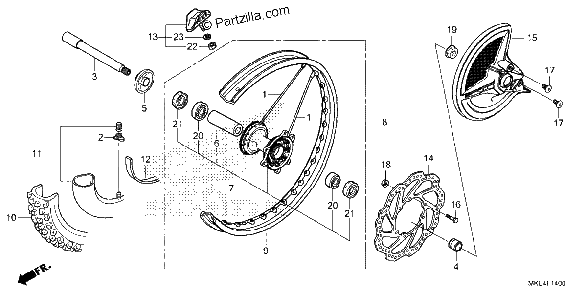 Diagrama de FRONT WHEEL