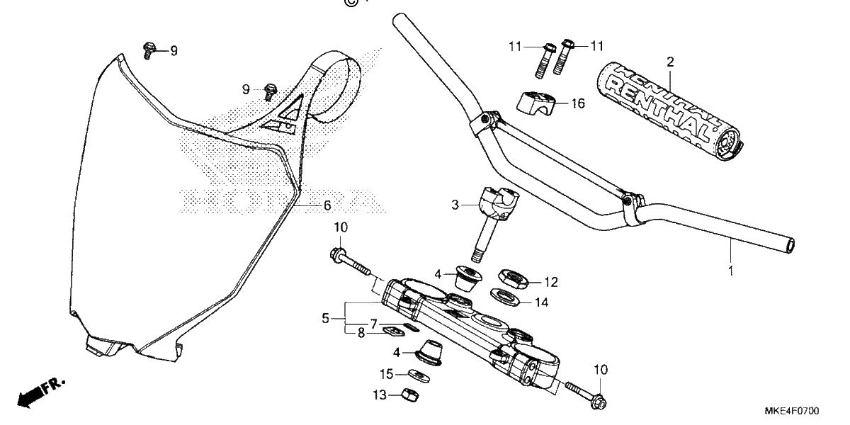 Diagrama de HANDLEBAR TOP BRIDGE