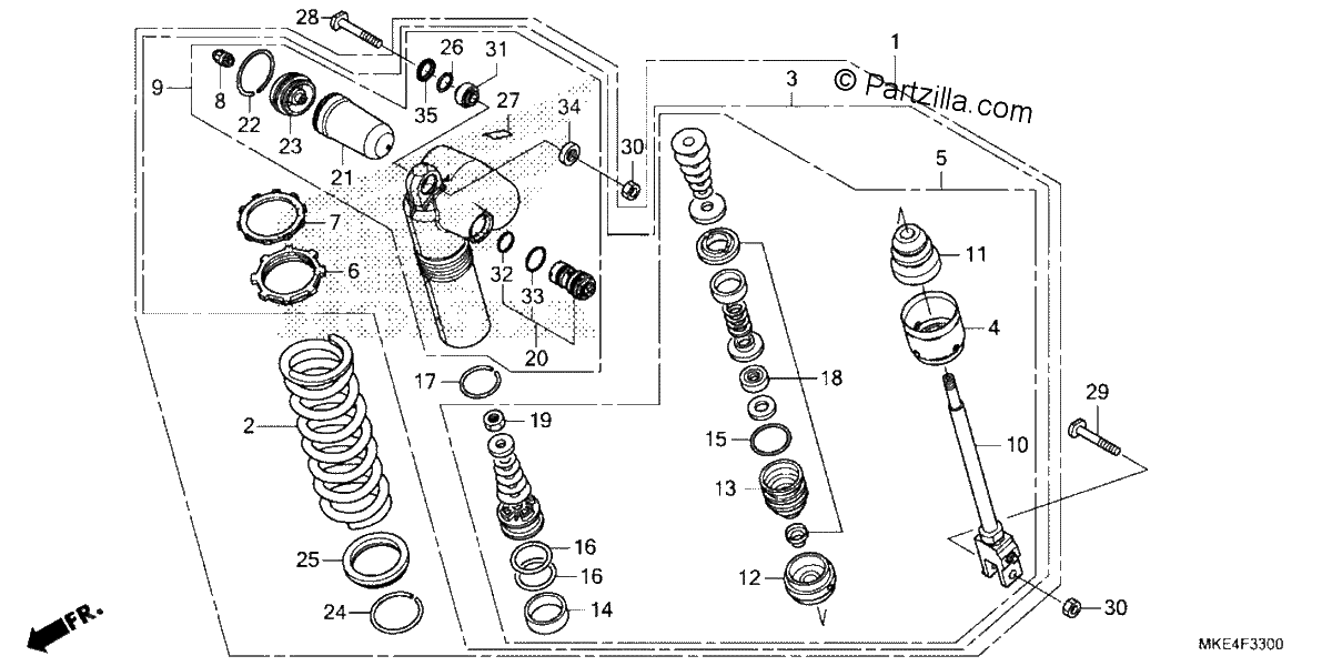 Diagrama de REAR SHOCK ABSORBER