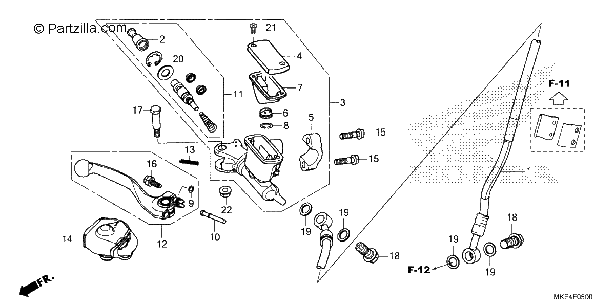 Diagrama de FRONT BRAKE MASTER CYLINDER