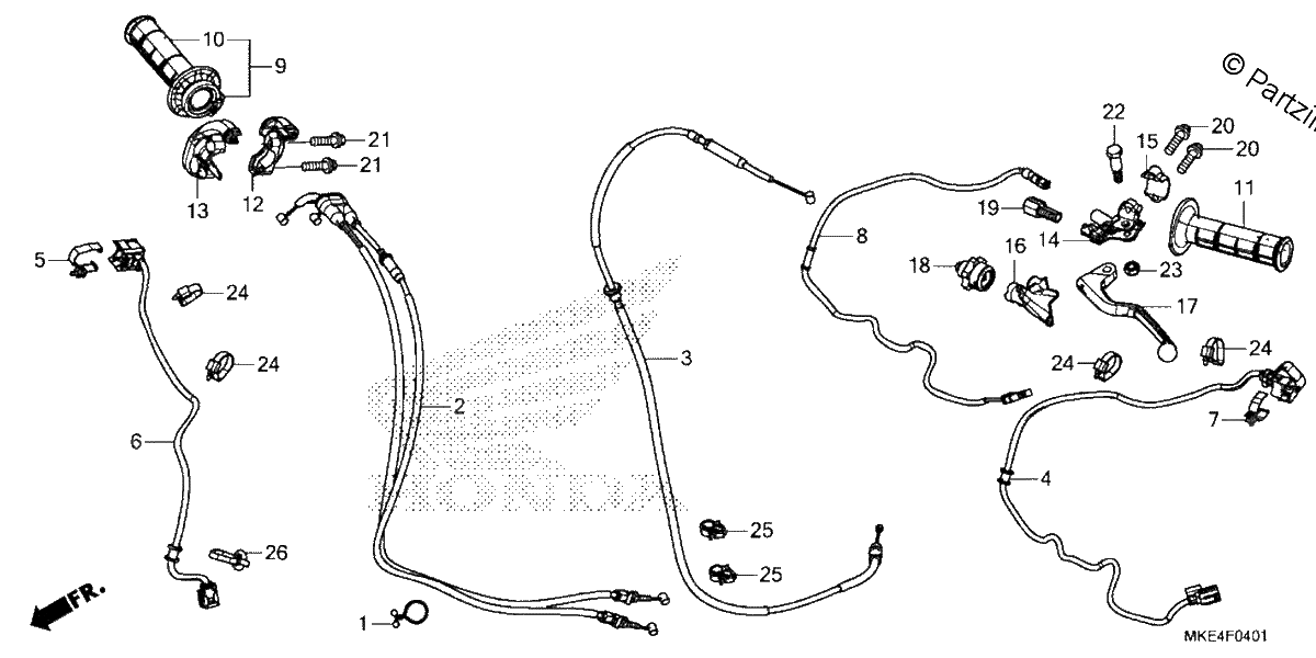 Diagrama de HANDLE LEVER SWITCH CABLE 39 18