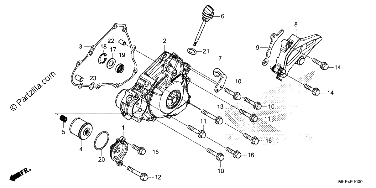 Diagrama de LEFT CRANKCASE COVER