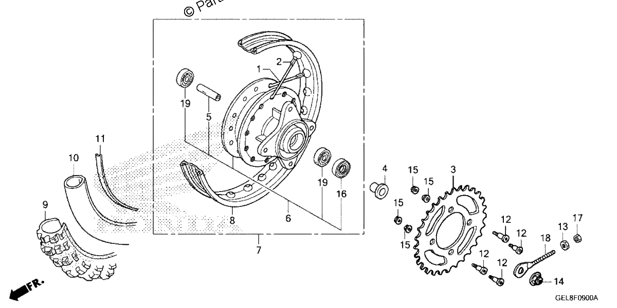 Diagrama de REAR WHEEL