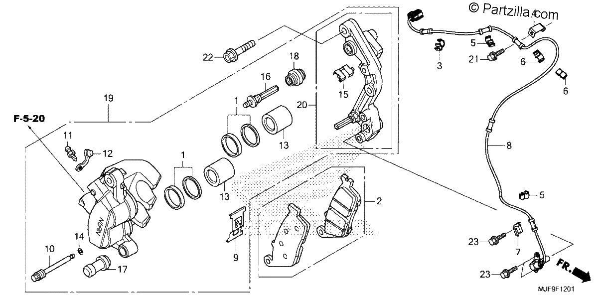 Diagrama de FRONT BRAKE CALIPER 2