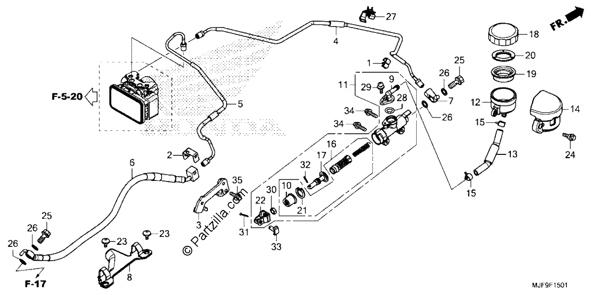 Diagrama de REAR BRAKE MASTER CYLINDER 2