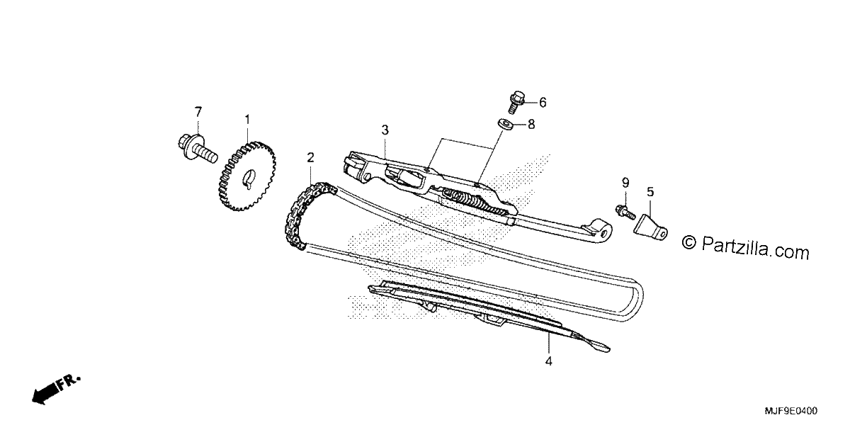 Diagrama de CAM CHAIN TENSIONER