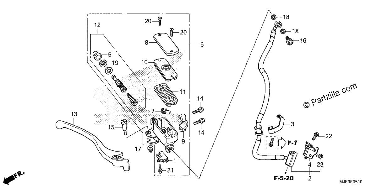 Diagrama de FRONT BRAKE MASTER CYLINDER 2