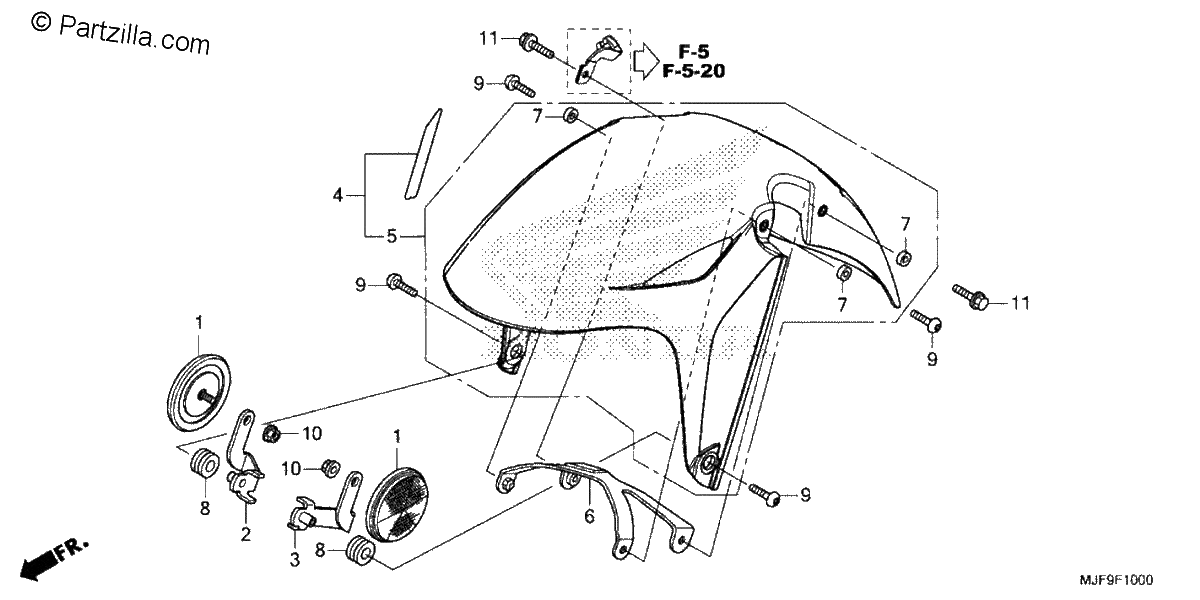 Diagrama de FRONT FENDER
