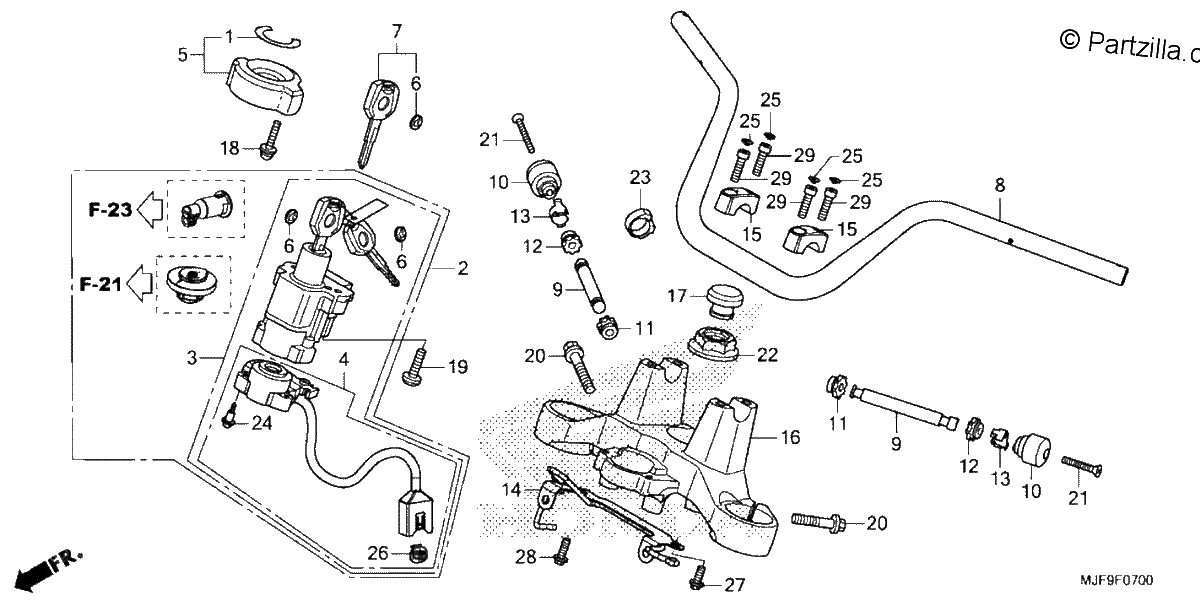 Diagrama de HANDLEBAR TOP BRIDGE