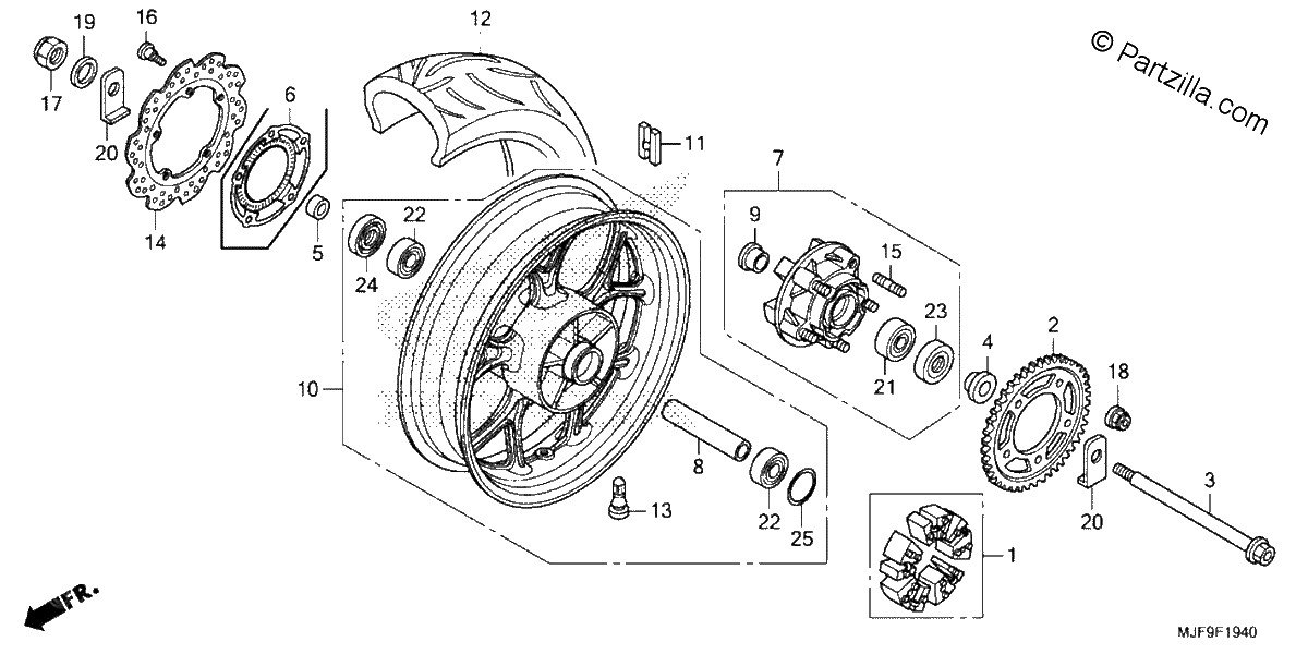 Diagrama de REAR WHEEL