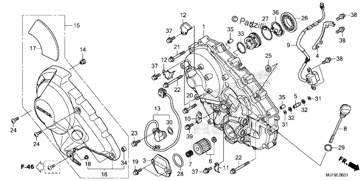 Diagrama de RIGHT CRANKCASE COVER 2