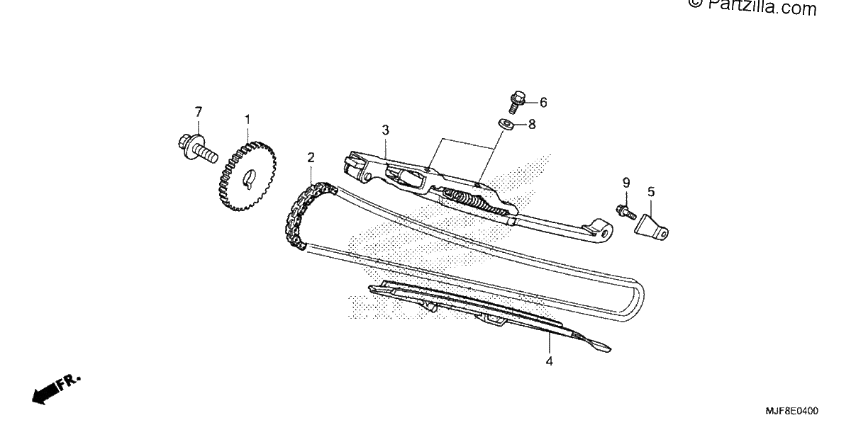 Diagrama de CAM CHAIN TENSIONER