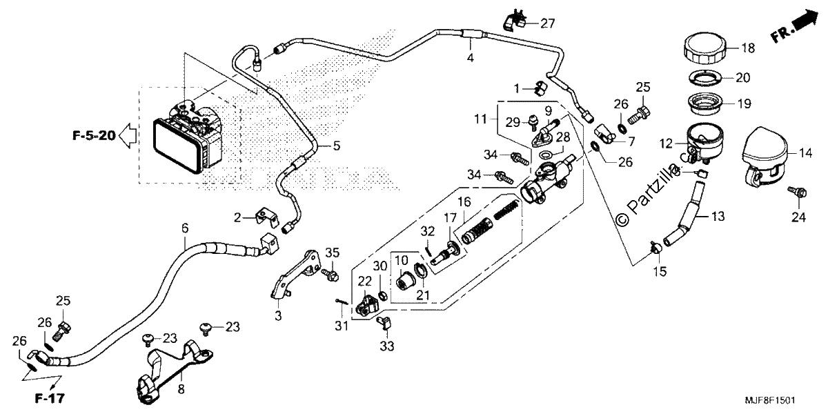 Diagrama de REAR BRAKE MASTER CYLINDER 2
