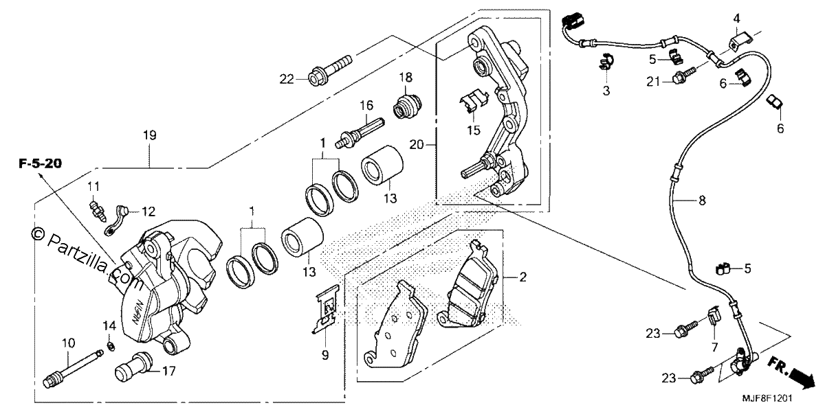 Diagrama de FRONT BRAKE CALIPER 2