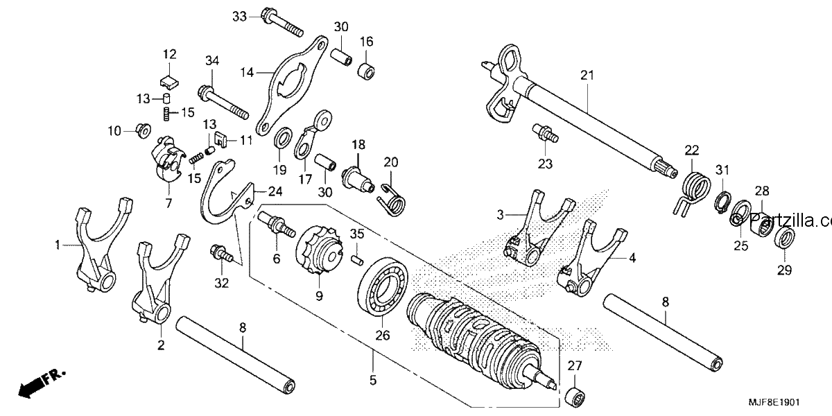 Diagrama de GEARSHIFT DRUM 2