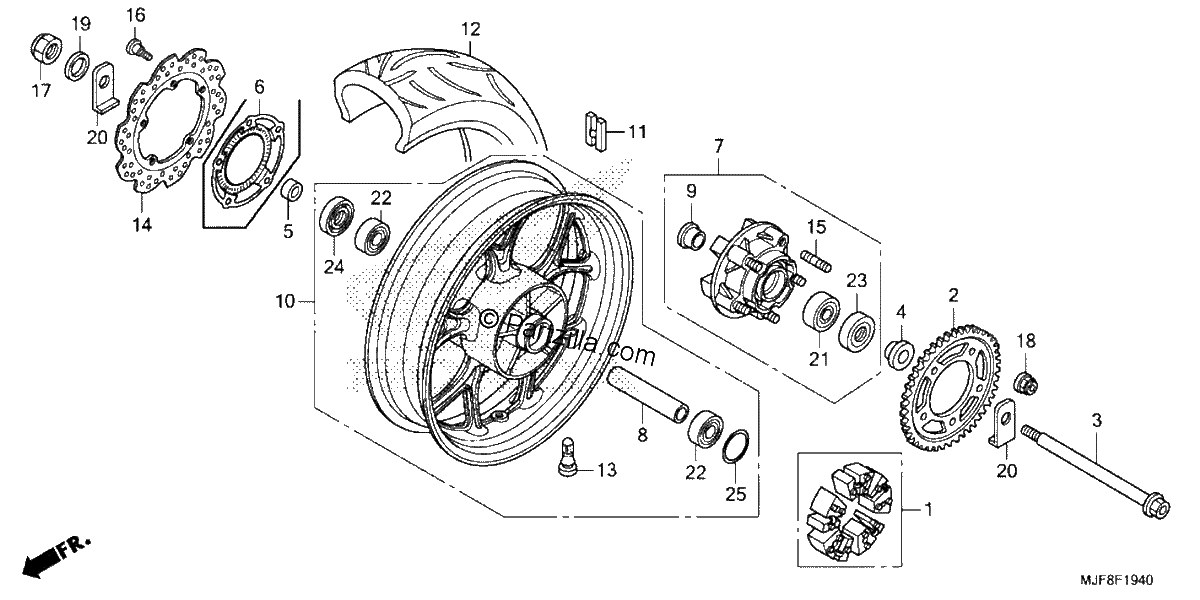 Diagrama de REAR WHEEL