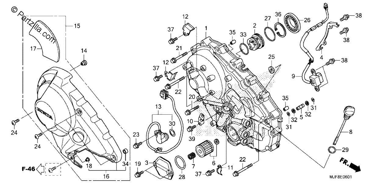 Diagrama de RIGHT CRANKCASE COVER 2