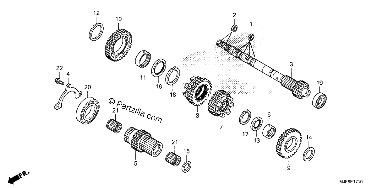 Diagrama de TRANSMISSION CTX700ND MAINSHAFT