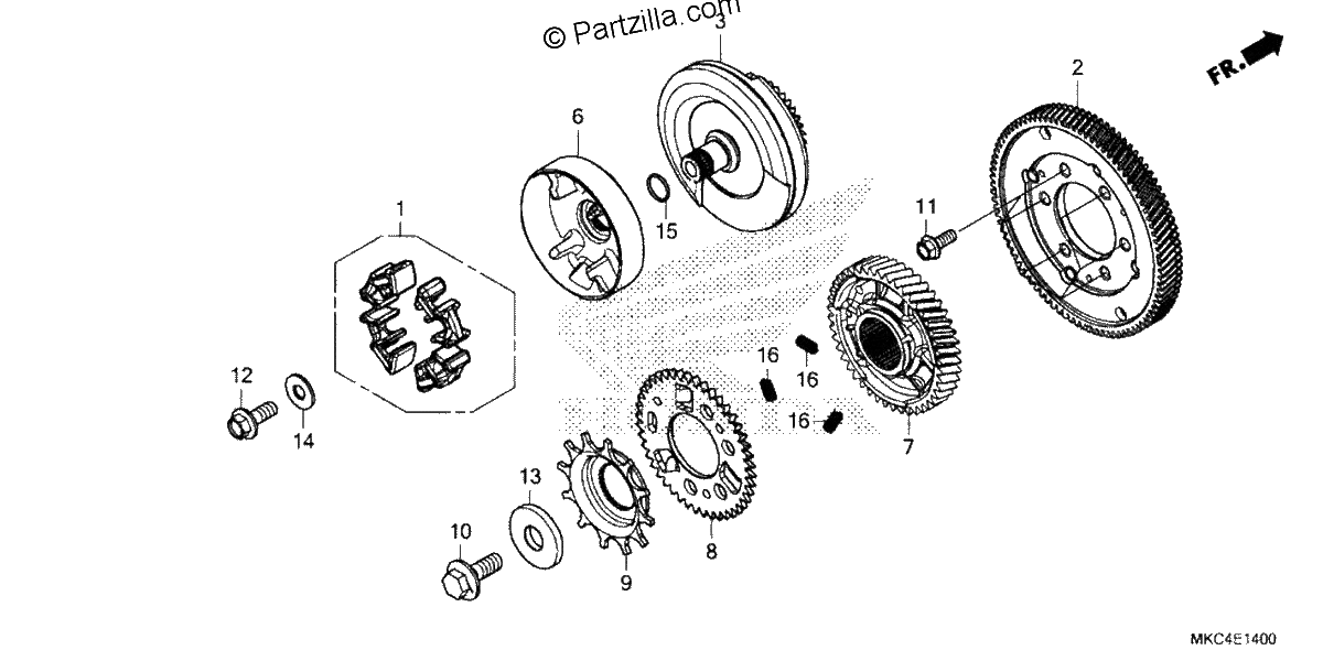 Diagrama de PRIMARY DRIVE GEAR