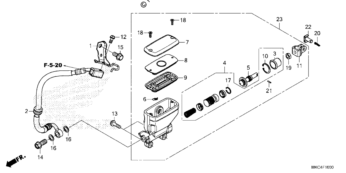 Diagrama de REAR BRAKE MASTER CYLINDER