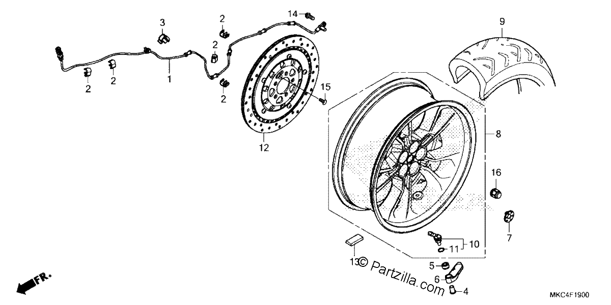 Diagrama de REAR WHEEL