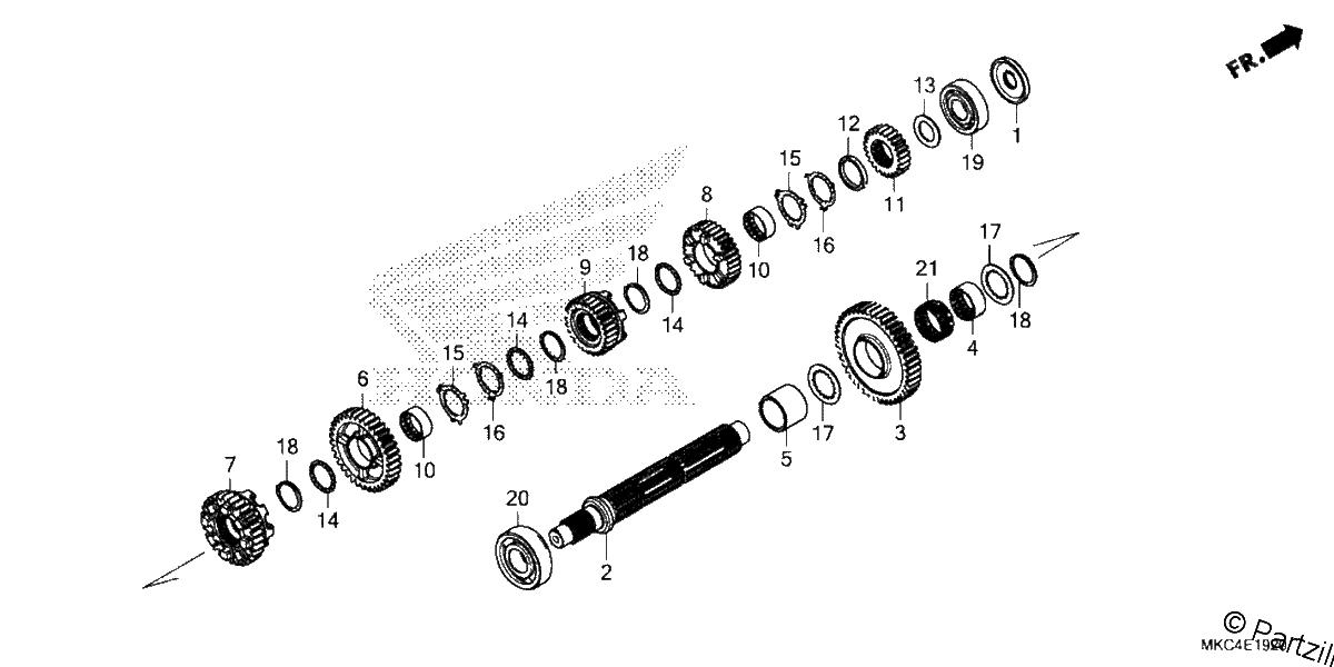Diagrama de TRANSMISSION COUNTERSHAFT