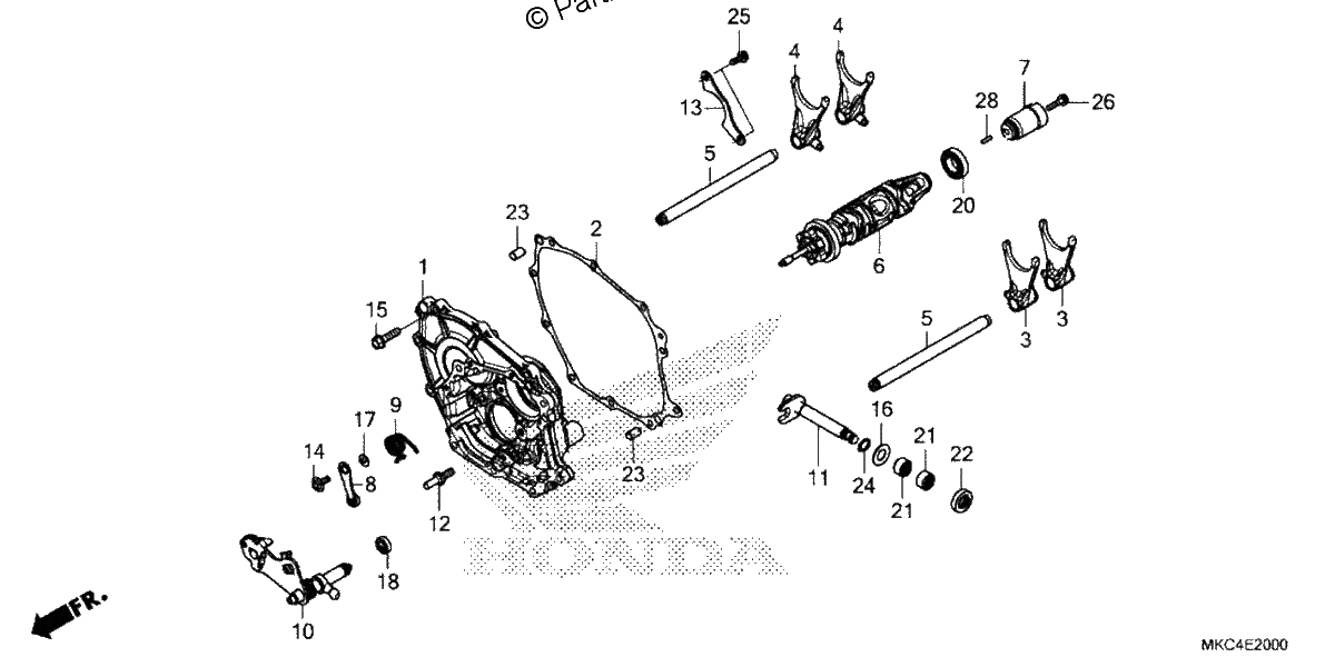 Diagrama de SHIFT DRUM SHIFT FORK