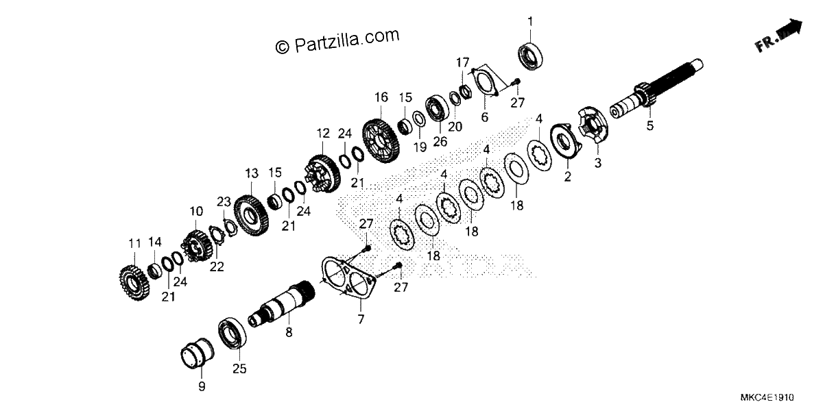 Diagrama de TRANSMISSION MAINSHAFT