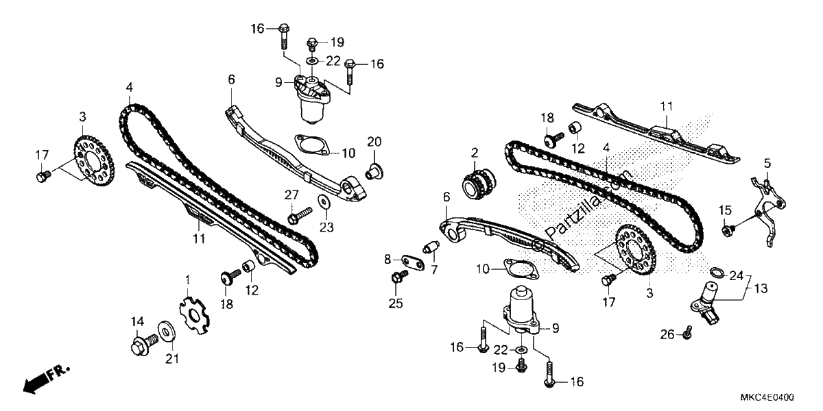 Diagrama de CAM CHAIN TENSIONER