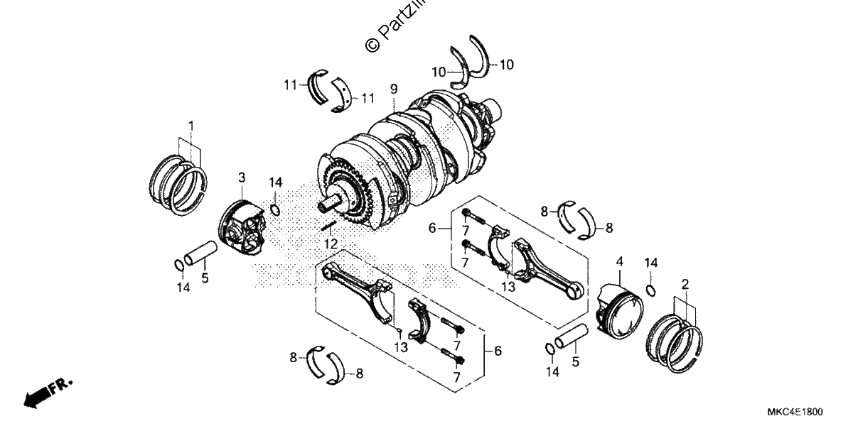 Diagrama de CRANKSHAFT PISTON