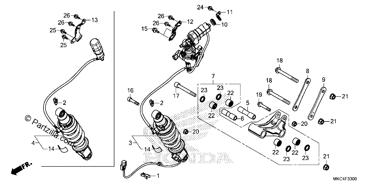 Diagrama de REAR SHOCK ABSORBER