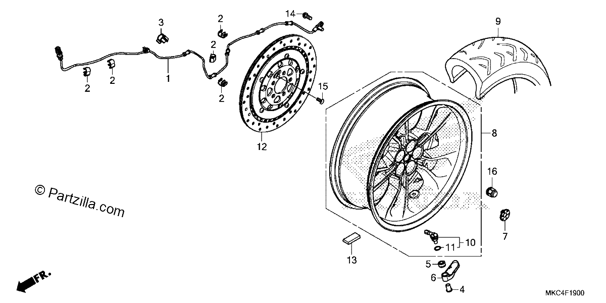 Diagrama de REAR WHEEL
