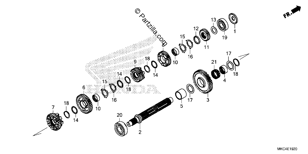 Diagrama de TRANSMISSION COUNTERSHAFT