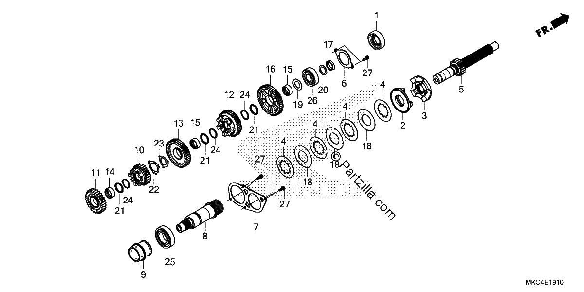 Diagrama de TRANSMISSION MAINSHAFT