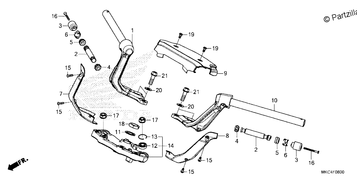 Diagrama de HANDLEBAR TOP BRIDGE