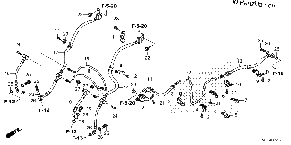 Diagrama de BRAKE HOSE BRAKE PIPE