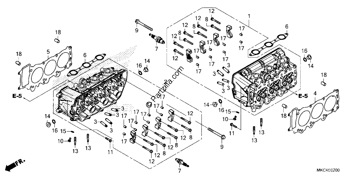Diagrama de CYLINDER HEAD