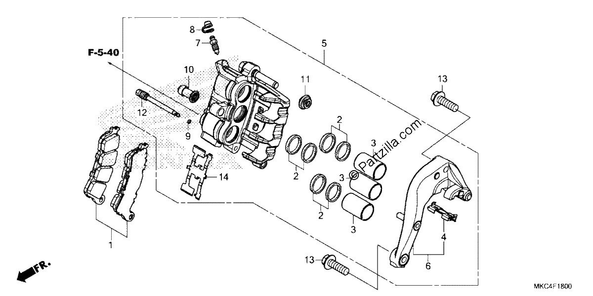 Diagrama de REAR BRAKE CALIPER
