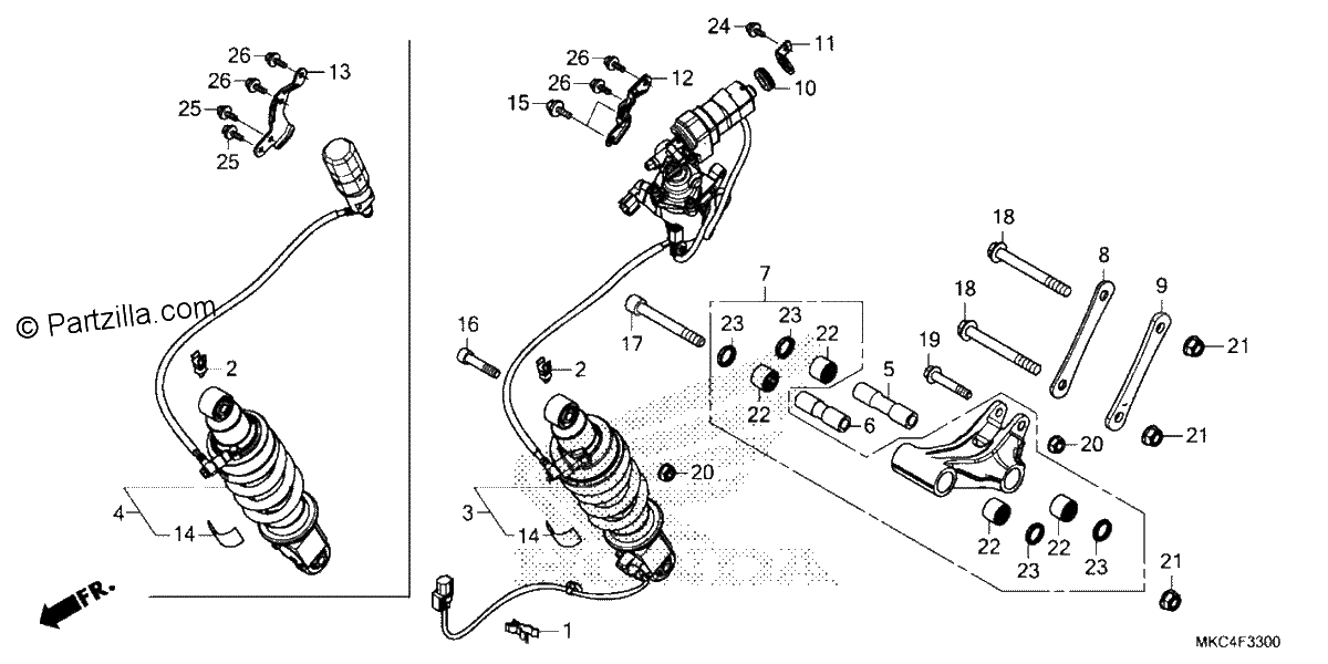 Diagrama de REAR SHOCK ABSORBER
